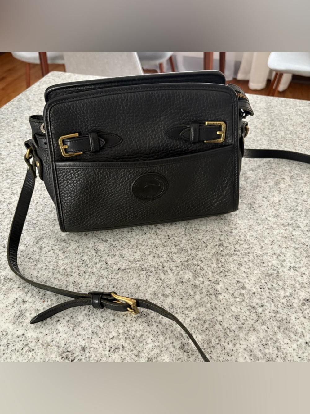 Dooney & Bourke pebbled leather vintage 90s handbag crossbody black classic